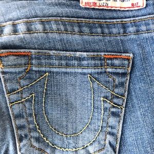 True Religion LIZZIE CROPPED JEANS light blue wash